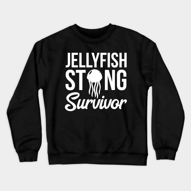 Jellyfish Sting Survivor Funny Sarcastic Injury Crewneck Sweatshirt by tanambos